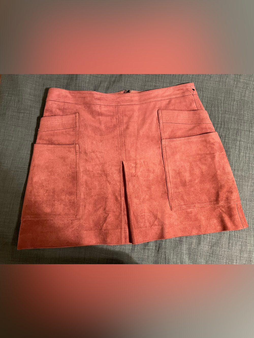 BCBGMaxAzria Coral Suede-Look Mini Skirt